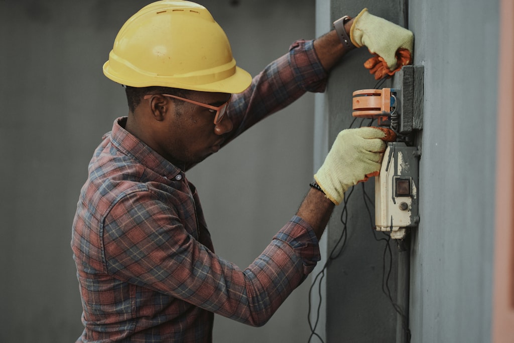 Plumber working on a residential job